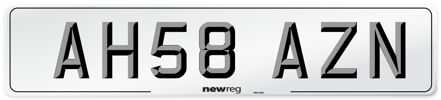 AH58 AZN Number Plate from New Reg